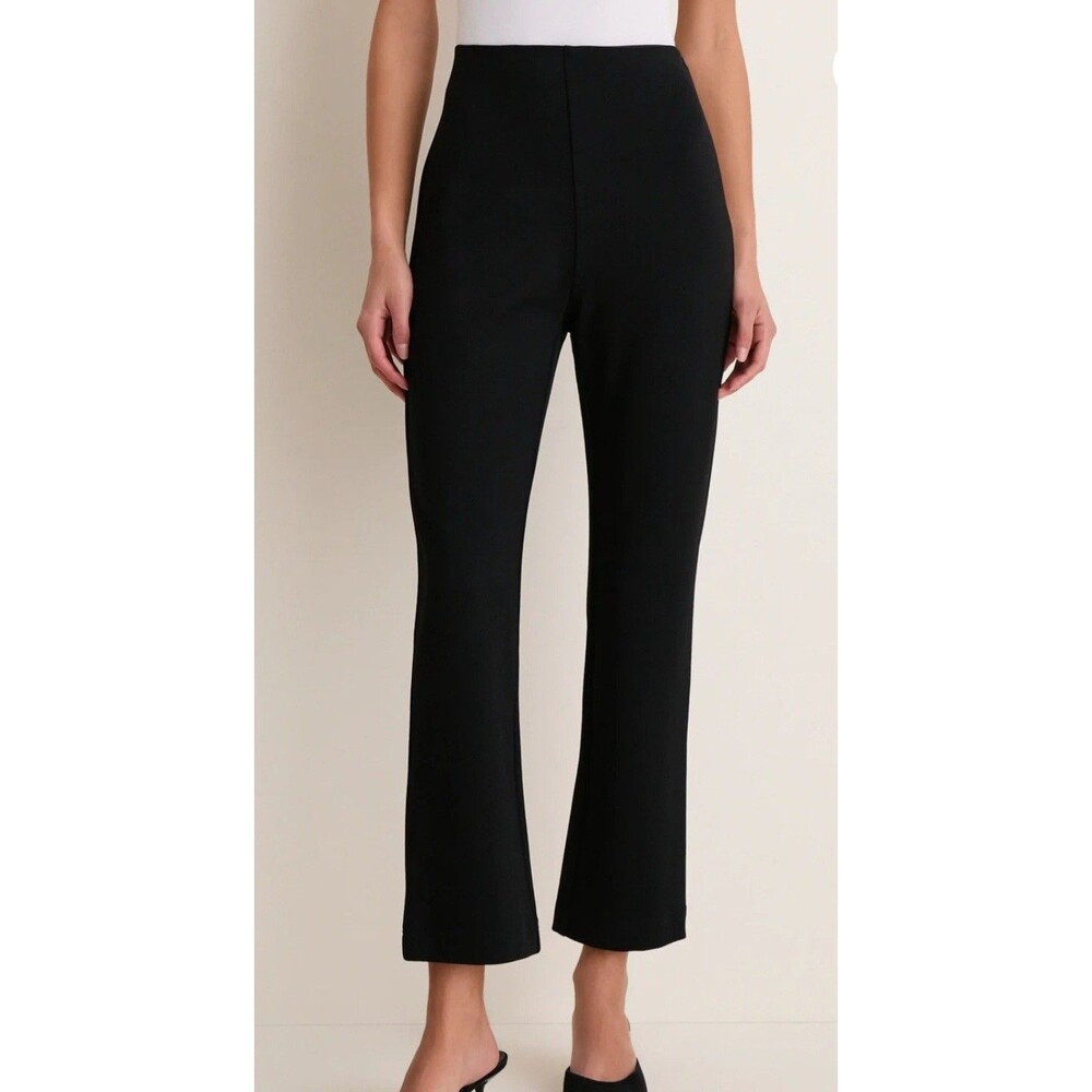 Tuckernuck Ponte Crop Flare Pants Size XXL Black Side Zip Stretch GUC